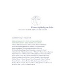 Cover: Wissenschaftskolleg zu Berlin / Institute for Advanced Study - Wissenschaftskolleg zu Berlin