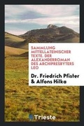 Cover: Der Alexanderroman Des Archipresbyters Leo - Trieste Publishing