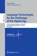 Cover: Language Technologies for the Challenges of the Digital Age - Springer
