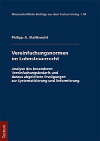 Abbildung von: Vereinfachungsformen im Lohnsteuerrecht - Tectum Wissenschaftsverlag