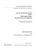 Cover: Neue Schubert-Ausgabe. Kritische Berichte / Mehrstimmige Ges&auml;nge f&uuml;r gleiche Stimmen ohne Begleitung - Internationale Schubert-Gesellschaft