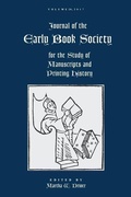 Cover: Journal of the Early Book Society Vol 20 - Pace University Press