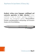 Cover: Academic writing across languages: multilingual and contrastive approaches in higher education - B&ouml;hlau