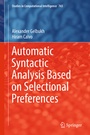 Cover: Automatic Syntactic Analysis Based on Selectional Preferences - Springer