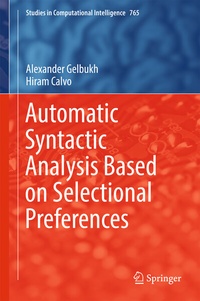 Enlarge image Cover: Automatic Syntactic Analysis Based on Selectional Preferences - Springer