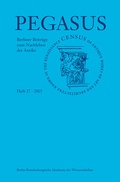 Cover: Pegasus / Pegasus 17 - Lukas Verlag f&uuml;r Kunst- und Geistesgeschichte