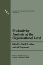 Cover: Productivity Analysis at the Organizational Level - Springer