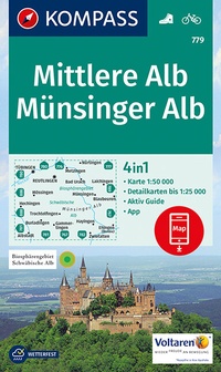 Abbildung von: KOMPASS Wanderkarte Mittlere Alb, Münsinger Alb - KOMPASS-Karten