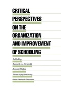 Cover: Critical Perspectives on the Organization and Improvement of Schooling - Springer