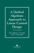 Cover: A Unified Algebraic Approach To Control Design - Routledge