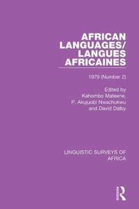 Abbildung von: African Languages/Langues Africaines - Routledge