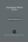 Cover: Explaining Metals Prices - Kluwer Academic Publishers
