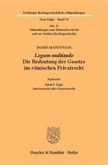 Cover: Legum multitudo. - Duncker & Humblot
