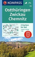 Cover: KOMPASS Wanderkarten-Set 804 Ostth&uuml;ringen, Zwickau, Chemnitz (2 Karten) 1:50.000 - KOMPASS-Karten