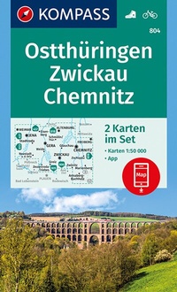 Abbildung von: KOMPASS Wanderkarten-Set 804 Ostthüringen, Zwickau, Chemnitz (2 Karten) 1:50.000 - KOMPASS-Karten