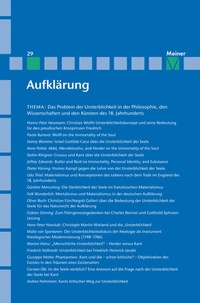 Abbildung von: Aufklärung, Band 29: Das Problem der Unsterblichkeit in der Philosophie, den Wissenschaften und den Künsten des 18. Jahrhunderts - Meiner