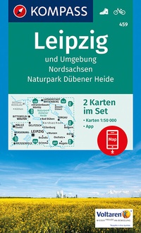 Abbildung von: KOMPASS Wanderkarte Leipzig und Umgebung, Nordsachsen, Naturpark Dübener Heide - KOMPASS-Karten