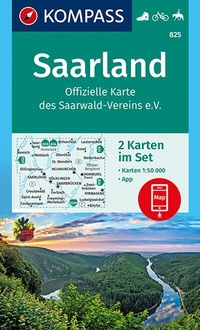 Abbildung von: KOMPASS Wanderkarten-Set 825 Saarland, Offizielle Karte des Saarwald-Vereins e.V. (2 Karten) 1:50.000 - KOMPASS-Karten