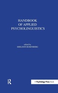 Cover: Handbook of Applied Psycholinguistics - Lawrence Erlbaum Associates Inc
