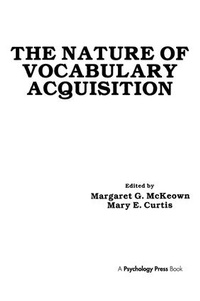 Abbildung von: The Nature of Vocabulary Acquisition - Lawrence Erlbaum Associates Inc