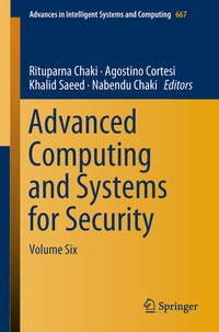 Enlarge image Cover: Advanced Computing and Systems for Security - Springer