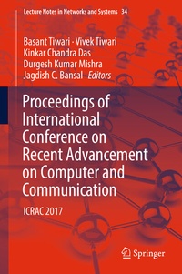 Enlarge image Cover: Proceedings of International Conference on Recent Advancement on Computer and Communication - Springer