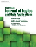 Cover: Ifcolog Journal of Logics and their Applications Volume 4, number 9. Logic for Normative Multi-Agent Systems - College Publications