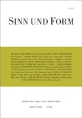 Cover: Sinn und Form 1/2018 - SINN und FORM