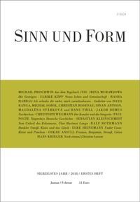 Enlarge image Cover: Sinn und Form 1/2018 - SINN und FORM