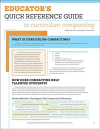 Enlarge image Cover: Educator's Quick Reference Guide to Curriculum Compacting - Prufrock Press