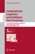 Cover: Computational Linguistics and Intelligent Text Processing - Springer