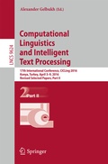 Cover: Computational Linguistics and Intelligent Text Processing - Springer