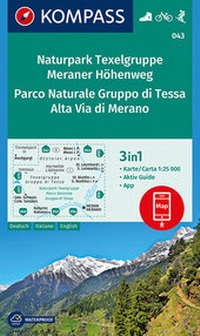 Abbildung von: KOMPASS Wanderkarte Naturpark Texelgruppe, Meraner Höhenweg, Parco Naturale Gruppo di Tessa, Alta Via di Merano - KOMPASS-Karten