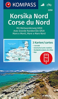 Abbildung von: KOMPASS Wanderkarte Korsika Nord, Corse du Nord, Weitwanderweg GR20 - KOMPASS-Karten