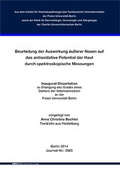 Bild: Beurteilung der Auswirkung &auml;u&szlig;erer Noxen auf das antioxidative Potential der Haut durch spektroskopische Messungen - Mensch & Buch