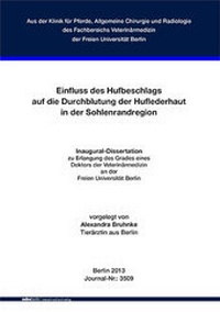 Abbildung von: Einfluss des Hufbeschlags auf die Durchblutung der Huflederhaut in der Sohlenrandregion - Mensch & Buch