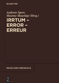 Cover: Irrtum - Error - Erreur - De Gruyter