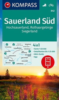 Abbildung von: KOMPASS Wanderkarte 842 Sauerland Süd, Hochsauerland, Rothaargebirge, Siegerland 1:50.000 - KOMPASS-Karten