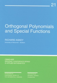 Enlarge image Cover: Orthogonal Polynomials and Special Functions - Society for Industrial & Applied Mathematics,U.S.