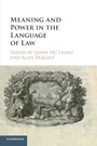Cover: Meaning and Power in the Language of Law - Cambridge University Press