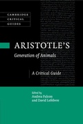 Cover: Aristotle's Generation of Animals - Cambridge University Press