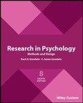 Cover: Research in Psychology Methods and Design, 8e Custom Edition - Wiley