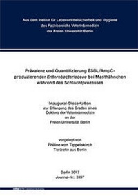 Abbildung von: Prävalenz und Quantifizierung ESBL/AmpC-produzierender Enterobacteriaceae bei Masthähnchen während des Schlachtprozesses - Mensch & Buch