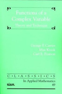 Enlarge image Cover: Functions of a Complex Variable - Society for Industrial & Applied Mathematics,U.S.