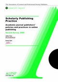 Cover: Scholarly Publishing Practice, Second Survey - Association of Learned and Professional Society Pu