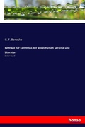 Cover: Beitraege zur Kenntniss der altdeutschen Sprache und Literatur - Hansebooks