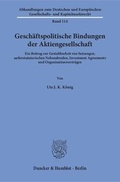 Abbildung von: Geschäftspolitische Bindungen der Aktiengesellschaft. - Duncker & Humblot