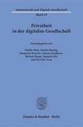 Cover: Privatheit in der digitalen Gesellschaft. - Duncker & Humblot