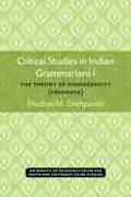 Cover: Critical Studies in Indian Grammarians I - University of Michigan, Centre for South and Southeast Asian Studies