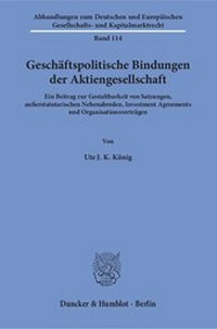 Abbildung von: Geschäftspolitische Bindungen der Aktiengesellschaft - Duncker & Humblot